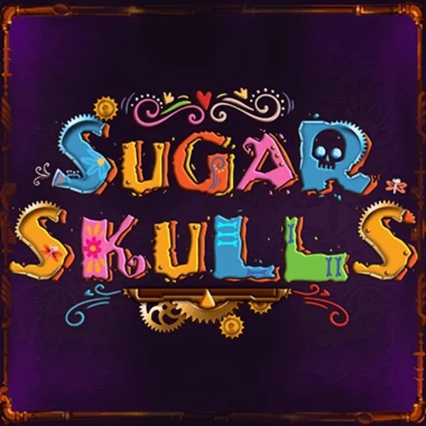 Sugar Skulls slot logo by Booming Games at Whamoo Casino